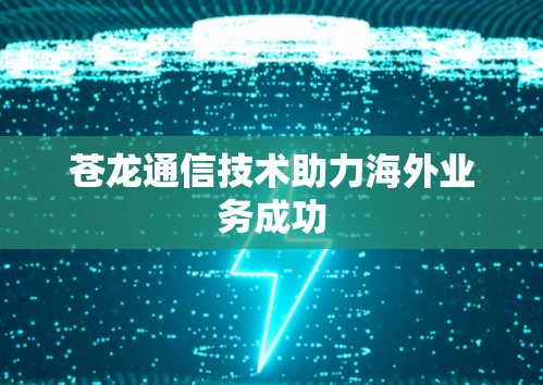 苍龙通信技术助力海外业务成功